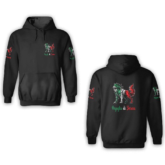 The pride of Ferrara Italy flag 3D Hoodies