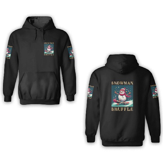 Snowman Shuffle: The Coolest Winter Ride 3D Hoodies