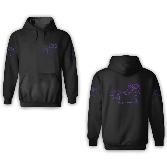 Little Pony Cat Face Little Small Horse Riding Fun 3D Hoodies