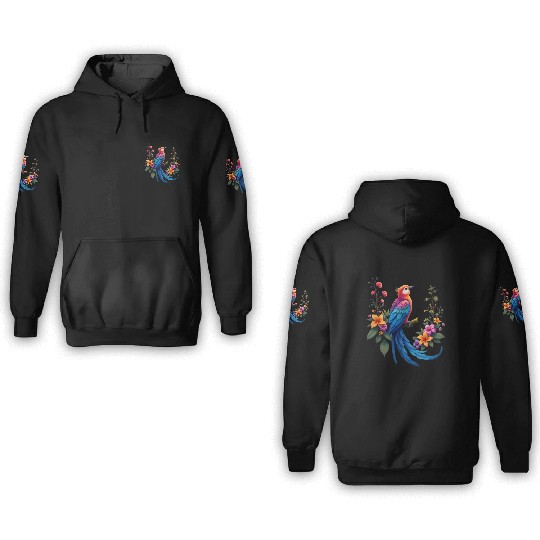 Fantastical Bird Of Paradise Painting 3D Hoodies