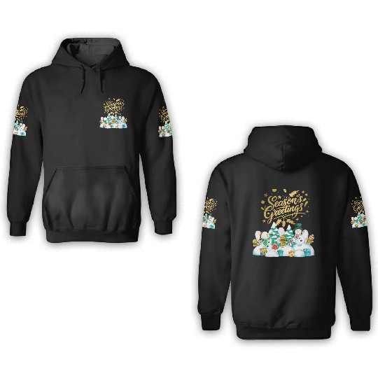 Seasons greetings with friends 3D Hoodies