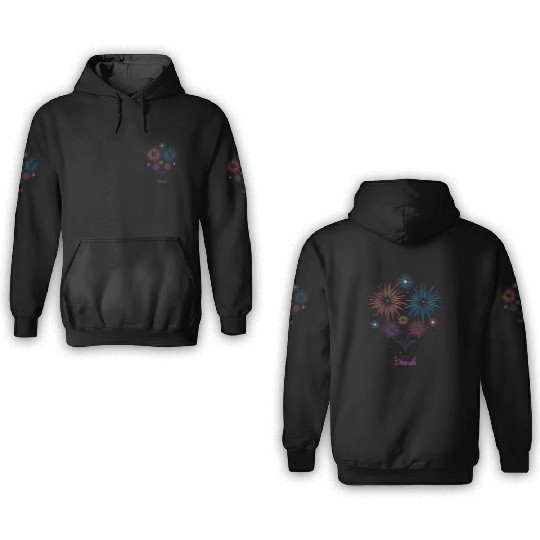 Joyous Fireworks for Diwali Festival 3D Hoodies
