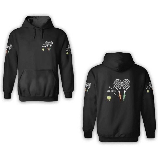 Sport Racket Fun Match Racquet Tennis 3D Hoodies