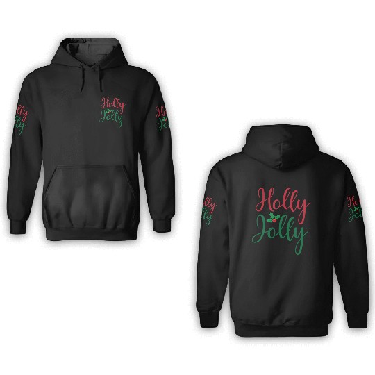 Christmas Holly Jolly Sticker 3D Hoodies