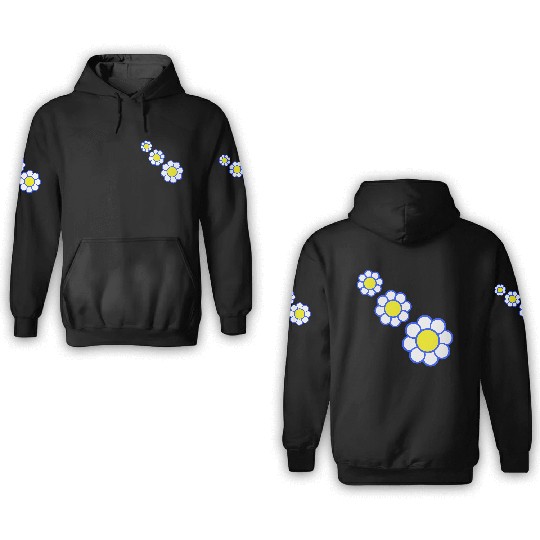 3 White Daisies Flowers Spring Summer Pretty 3D Hoodies