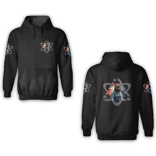 Space Cat Science 3D Hoodies