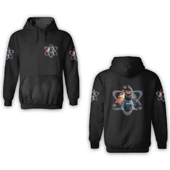 Space Cat Science 3D Hoodies