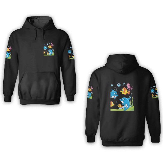 Dolphins and Friends 3D Hoodies