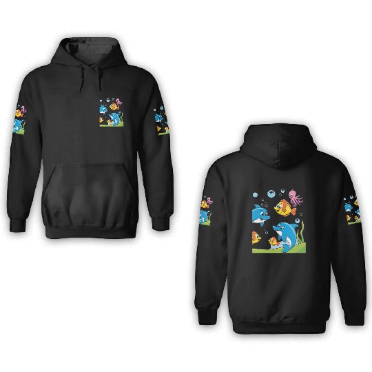 Dolphins and Friends 3D Hoodies