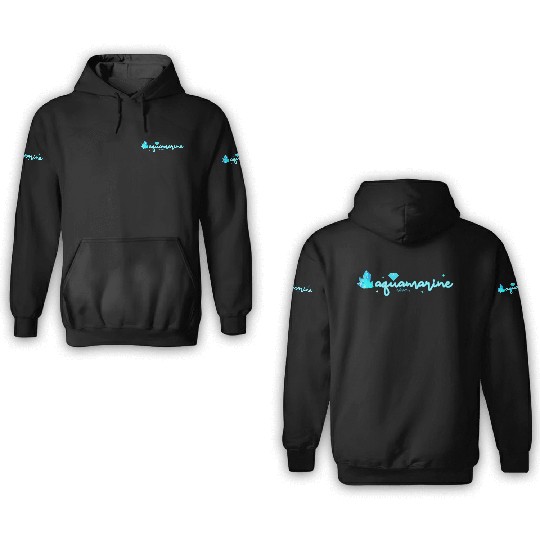 Aquamarine gemstone jewel 3D Hoodies