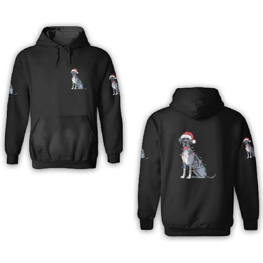 Great Dane Christmas Lights Xmas Dogs Gifts 3D Hoodies