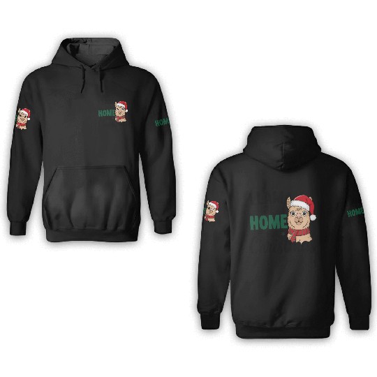 Llama Be Home for Christmas 3D Hoodies