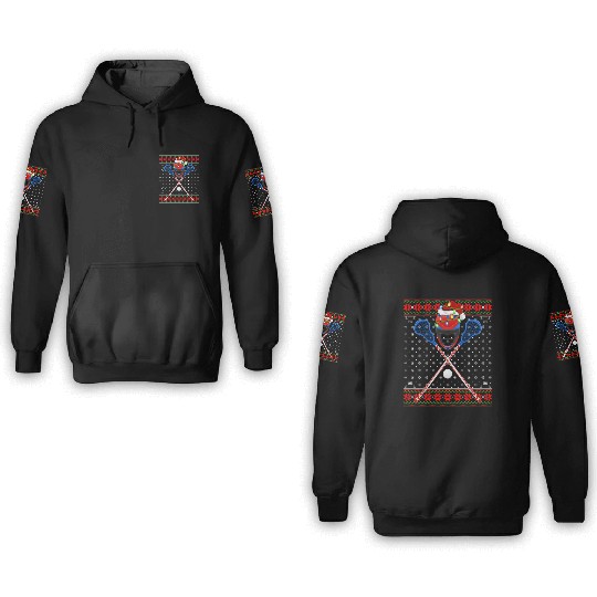 Lacrosse Player Christmas 3D Hoodies