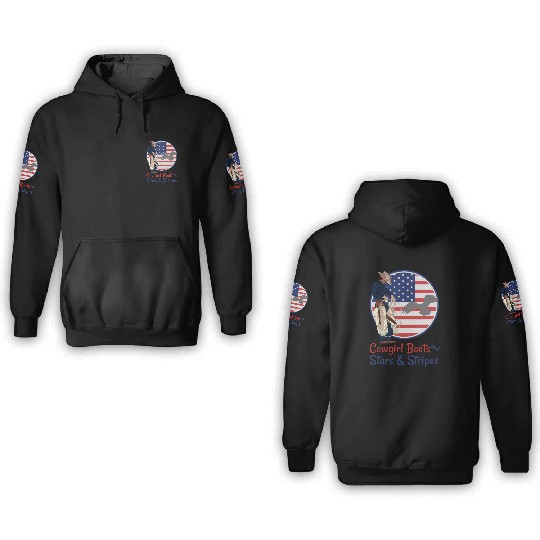 Cowgirl Boots and Stars & Stripes 3D Hoodies