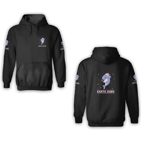 Santa Jaws 3D Hoodies