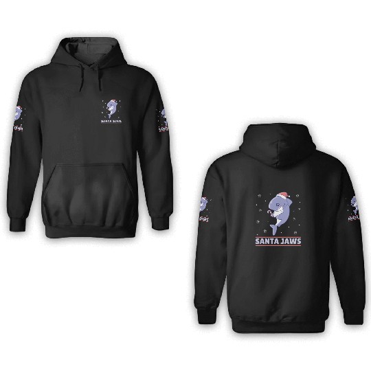 Santa Jaws 3D Hoodies