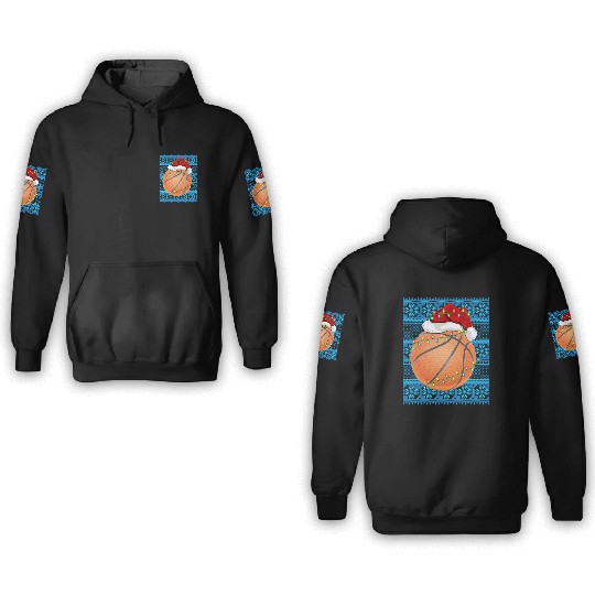 Basketball Christmas Lights 3D Hoodies
