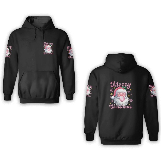 Merry Christmas, Christmas Vingtage, Preppy Santa 3D Hoodies