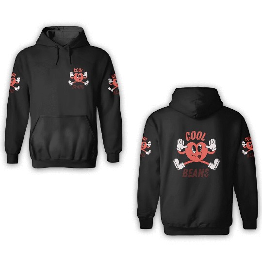 Womens Funny 3D Hoodies Cool Beans Holiday Sunday