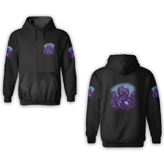 Blue Smart Octopus 3D Hoodies