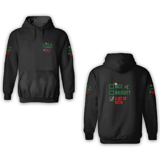 Nice, Naughty, or Both Christmas 3D Hoodies