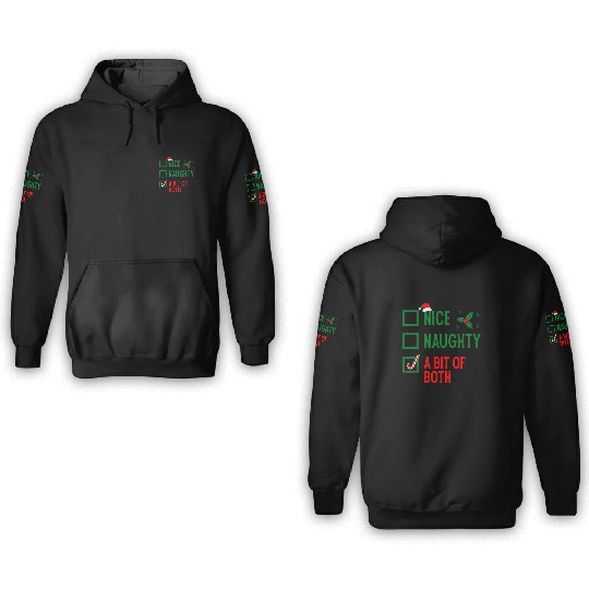 Nice, Naughty, or Both Christmas 3D Hoodies