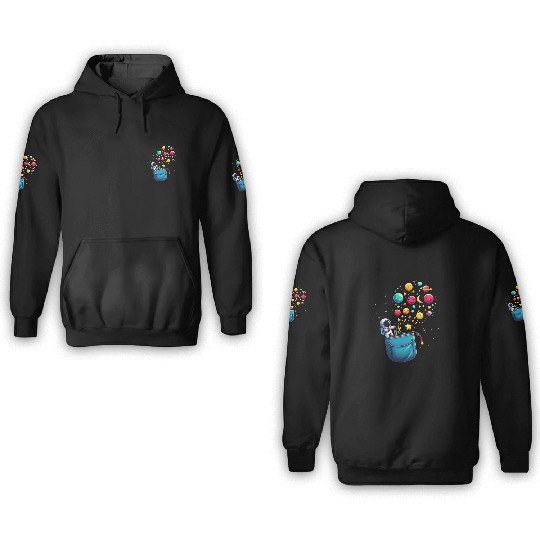 Cosmic Pocket Adventure 3D Hoodies