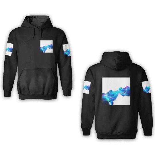 Abstract Digital Waves 3D Hoodies