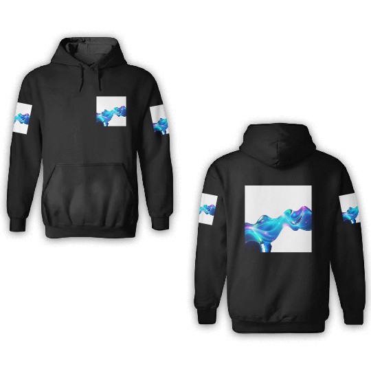 Abstract Digital Waves 3D Hoodies