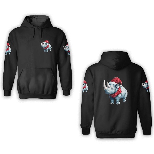 Rhinos Christmas 3D Hoodies