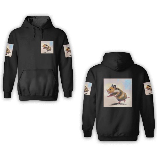 Running away hamster 3D Hoodies