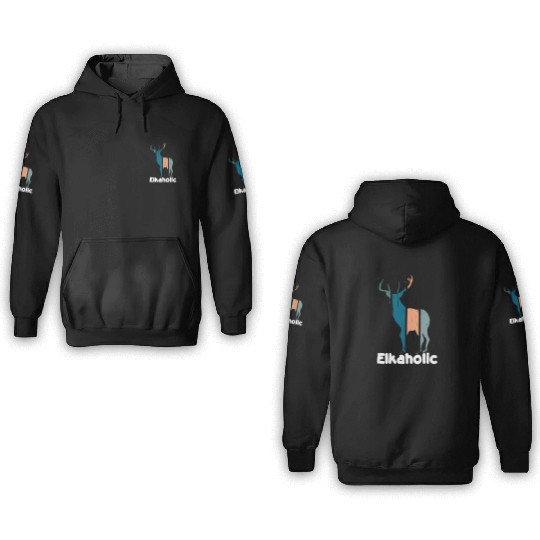 Elk Hunting Elkaholic Hunters 3D Hoodies