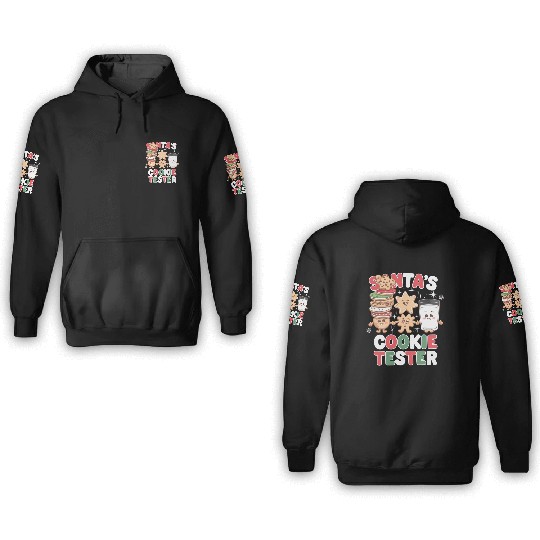Santa s Cookie Tester 3D Hoodies
