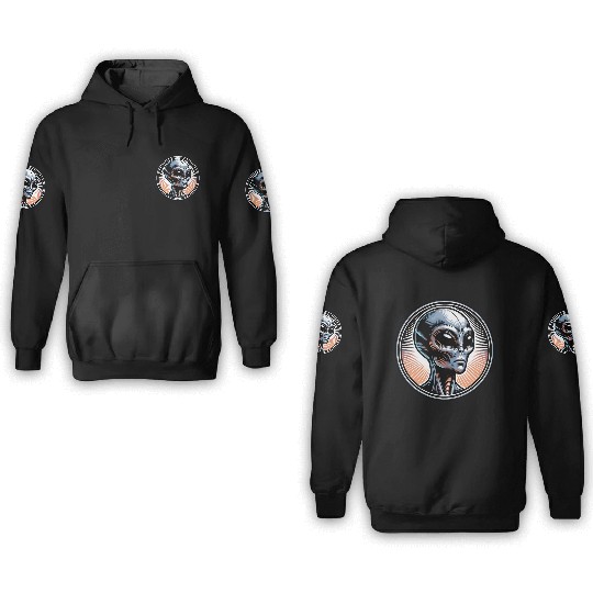 Grey Alien 3D Hoodies