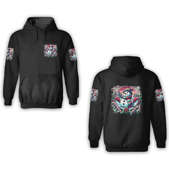 80s Christmas Snowman Delight 3D Hoodies