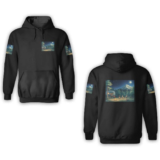 Digital nature bad painting 3D Hoodies