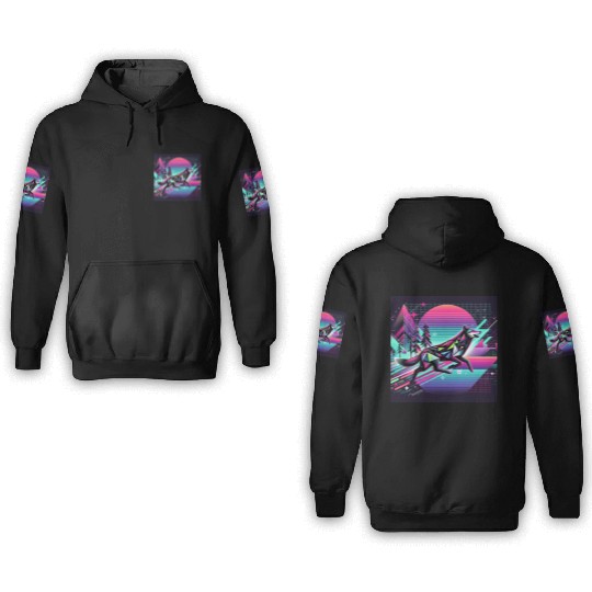 Neon Wolf - Retro Vibes 3D Hoodies