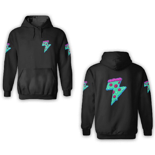 Pizza Lightning 3D Hoodies