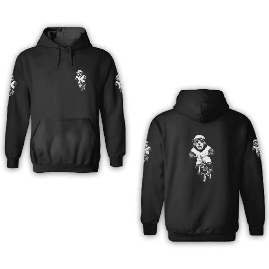Biker bear 3D Hoodies