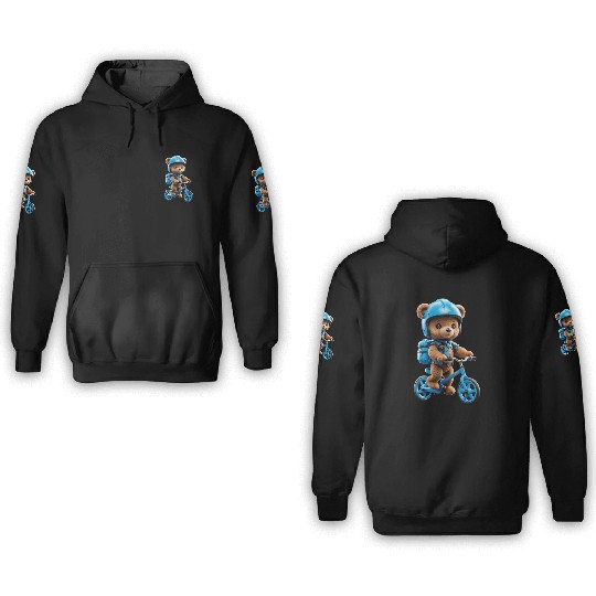 Cycling bear 3D Hoodies