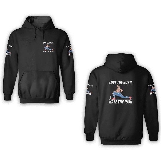 Bulgarian Squat Exercise Fitness Workout Gym 3D Hoodies