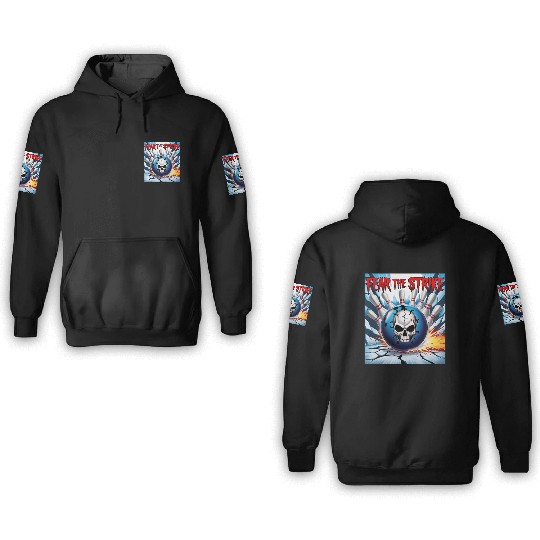 Fear The Strike - Skull Bowling Explosion Art 3D Hoodies