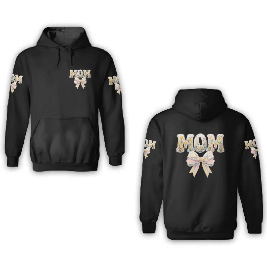 Floral MOM Design with Pastel Bow 3D Hoodies