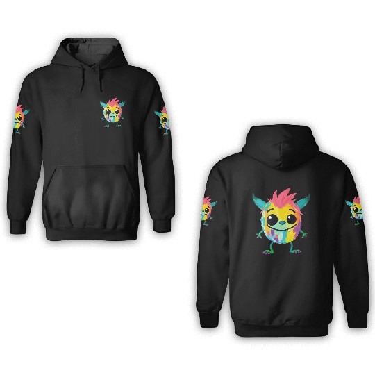 Colorful Monster Art - Cute & Playful Character 3D Hoodies
