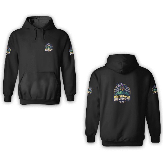 Mardi Gras University Peacock Women's Mardi Gramas 3D Hoodies