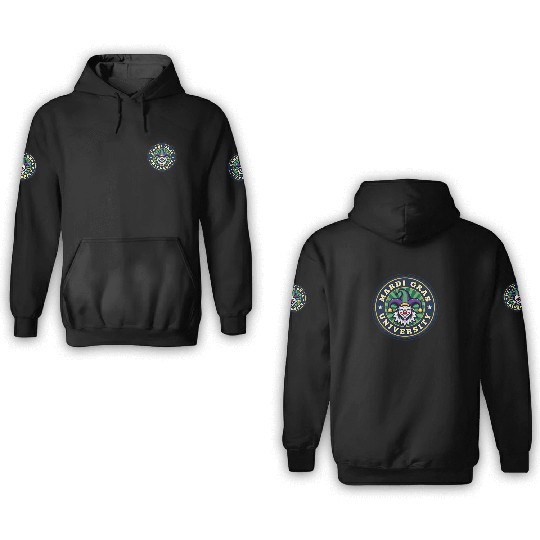 Mardi Gras University Clown Men's Mardi Gras 3D Hoodies