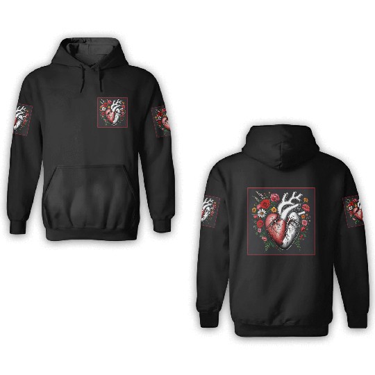 Flower Heart Spring by Tobe Fonseca 3D Hoodies