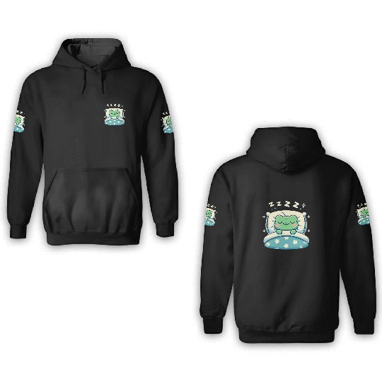 Frog Sleeping In Bed At Night Time 3D Hoodies