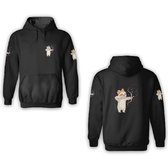 Sagittarius Zodiac Sloth Bow and Stars 3D Hoodies