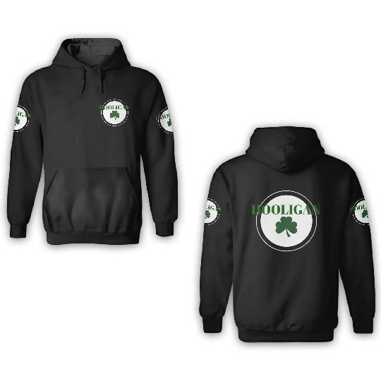Hooligan with Clover 3D Hoodies